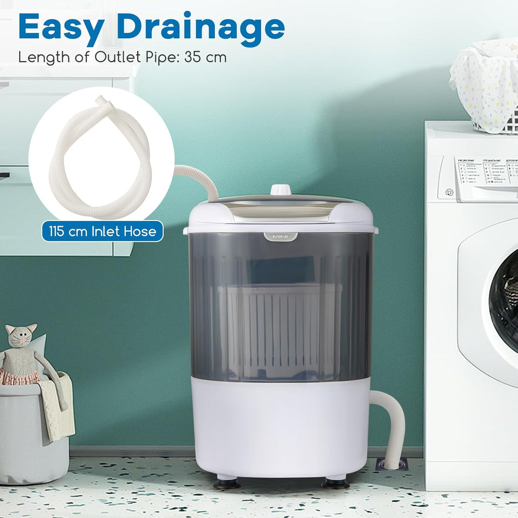 GX24977-PE, Mini Washer and Spinner Combo, 5.5lbs, Semi-automatic Compact Laundry Apartment Dorm RV Portable Washing