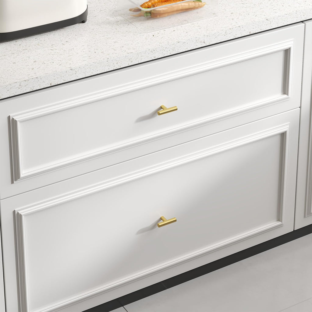 20 Pack Gold Cabinet Knobs Brushed Brass Cabinet Knobs, 2Inch