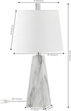 20.5" White Marble Finish Modern Resin Table Lamp Living Room