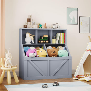 Kids Toy & Book Storage Cabinet, Multi-use Toddler Book Toy Organizer, Suitable for Kid Bedroom Playroom Nursery