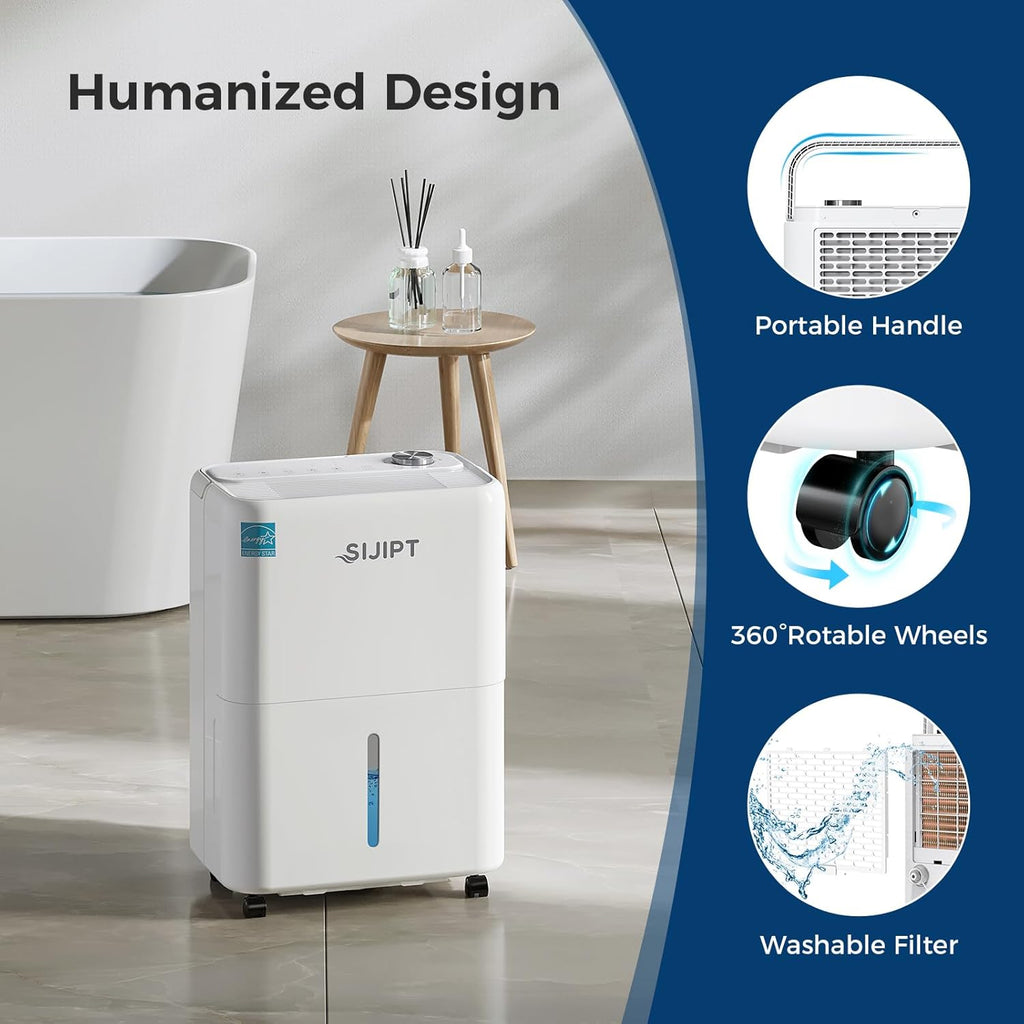 80 Pints Dehumidifier with Pump, Energy Star Dehumidifier for Basement Home and Large Room with 6.56 inch Drain Hose
