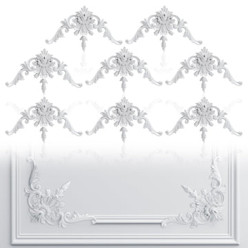 8pcs Corner Wall Molding, French Wainscoting Panel, Vintage