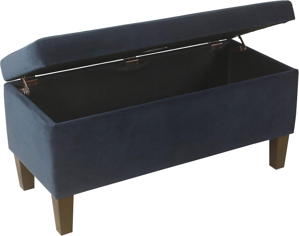36" Storage Ottoman Bench with Hinged Lid - Navy