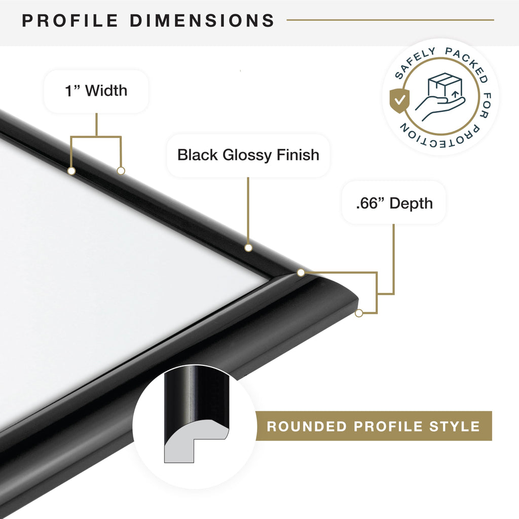 Trendsetter Poster Frame, 18x24, Black High-Gloss, 1-Pack