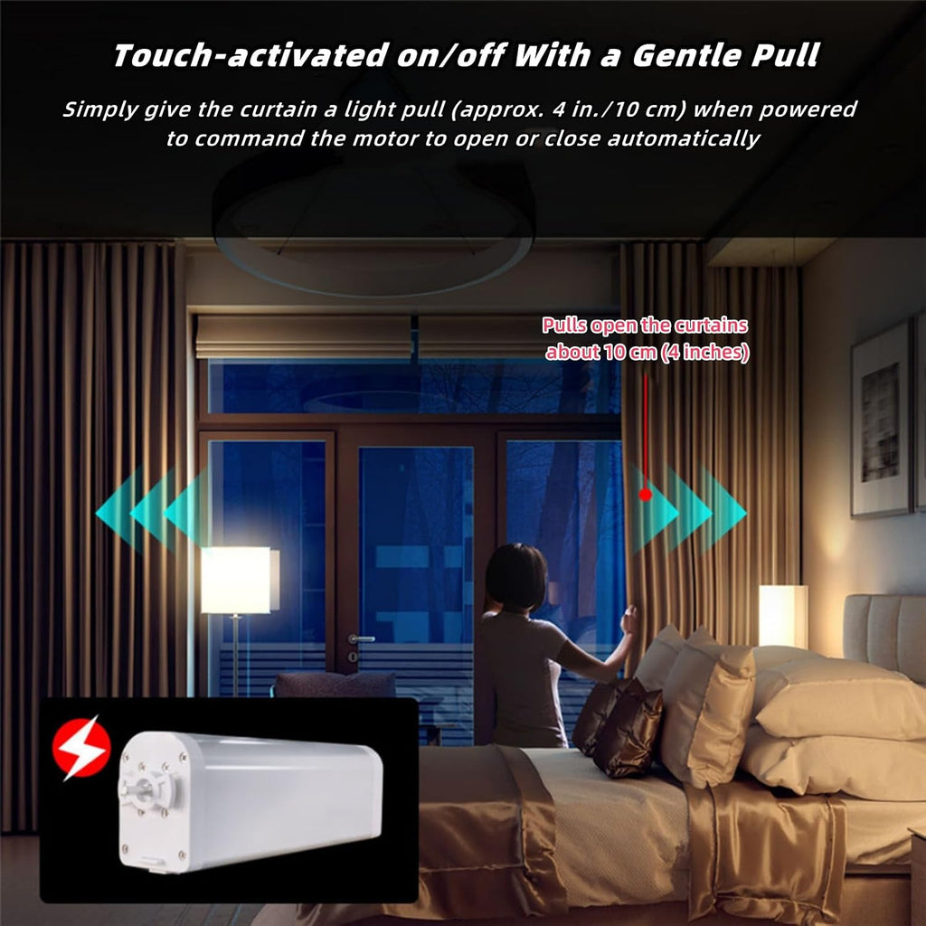 Electric Curtain Track, Retractable Motorized Curtains Rod From 7-13.78ft, Automatic Curtain Opener with