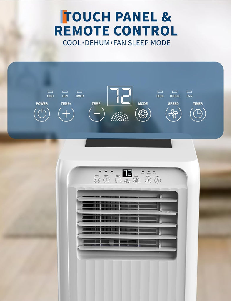 8000 BTU Portable Air Conditioners, 3 in-1 Quiet Portable AC Unit with Efficient Cooling, Remote Control