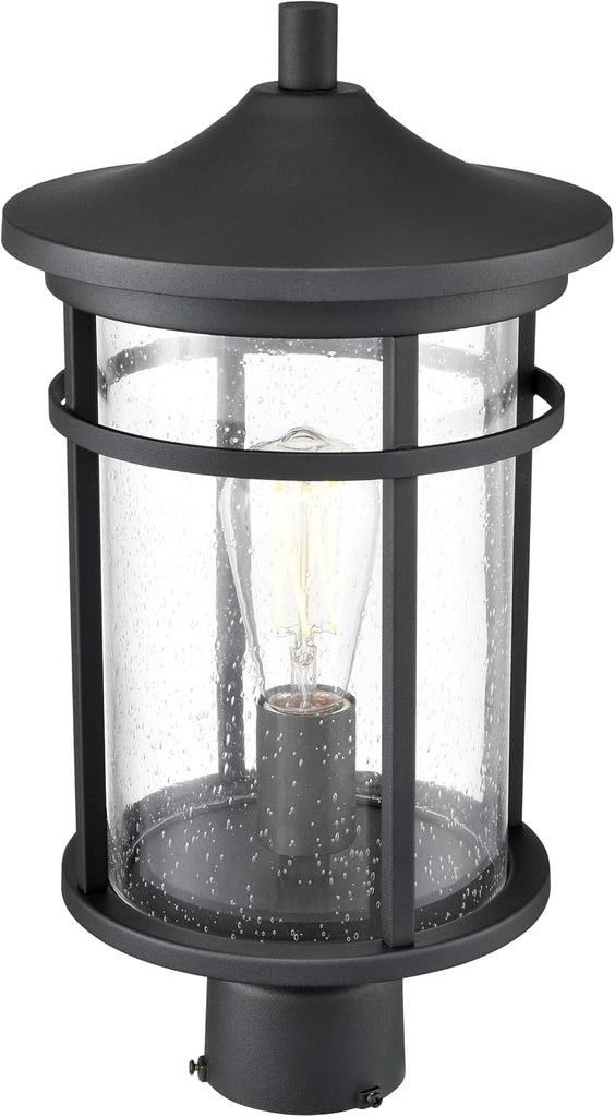 Namath 1-Light Outdoor Post Lantern in Textured Black Finish
