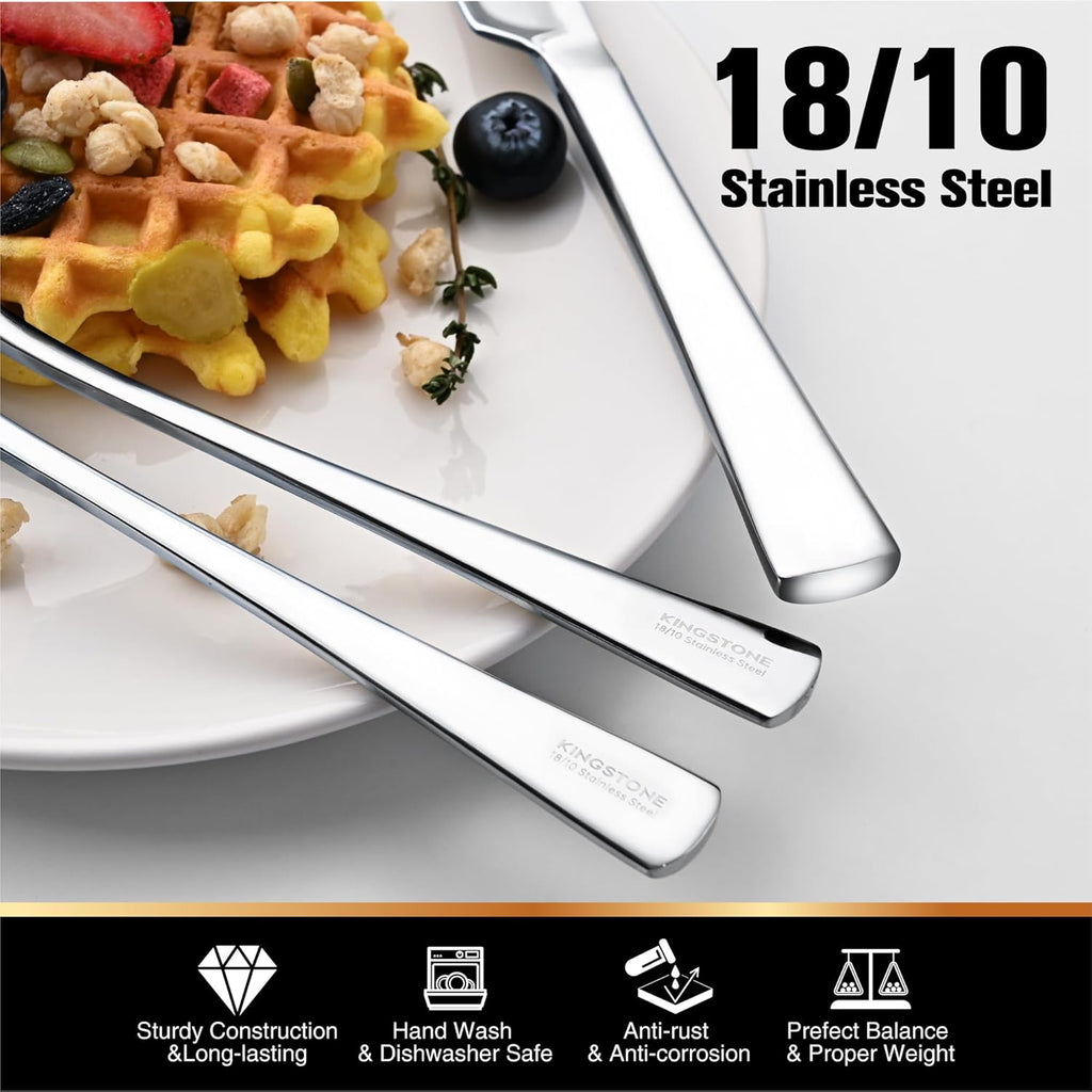 Silverware Set for 8, 40-Piece Forged 18/10 Stainless Steel Flatware Set, Mirror Finish Cutlery Set Dishwasher Safe