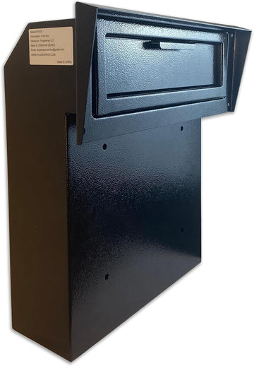 Locking Door Mounted Mailbox with Rear Access Door & Rain Cover, Heavy-Duty Galvanized Steel Mail Drop Box for Letters