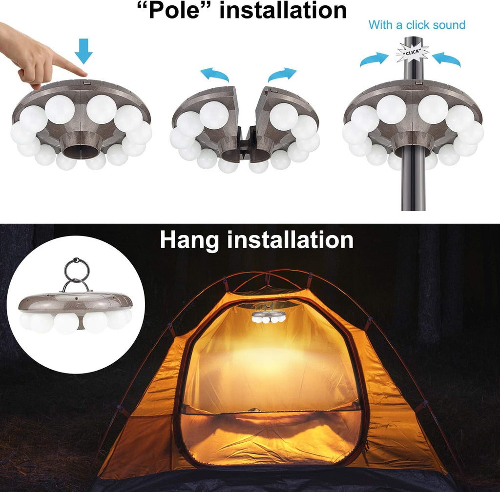 Patio Umbrella Light Outdoor with RF Remote Controll/Hanging Lights of 12 Colors Changing/Battery Pole Light for Table
