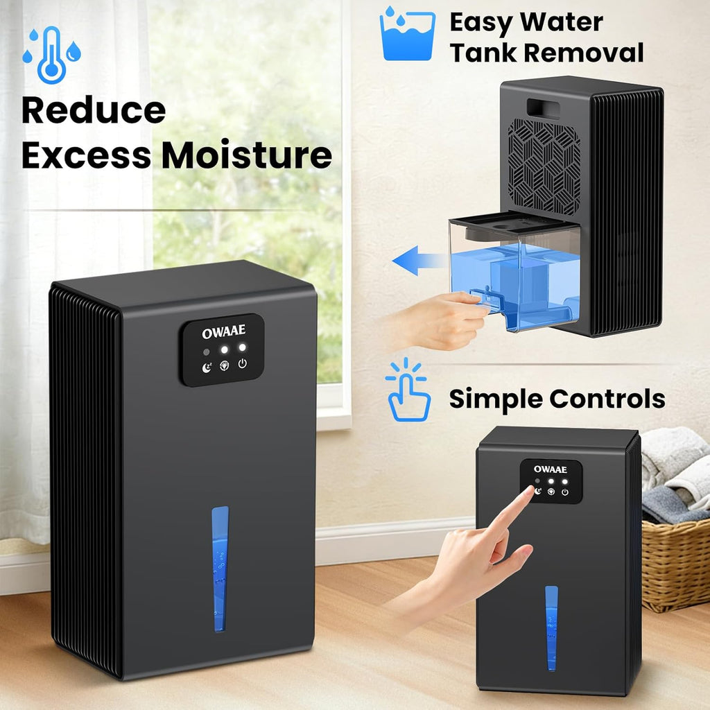 Dehumidifier, 1000 sq.ft Quiet Dehumidifiers for Home Bedroom Bathroom Basement with 95oz Water Tank, Sleep Mode