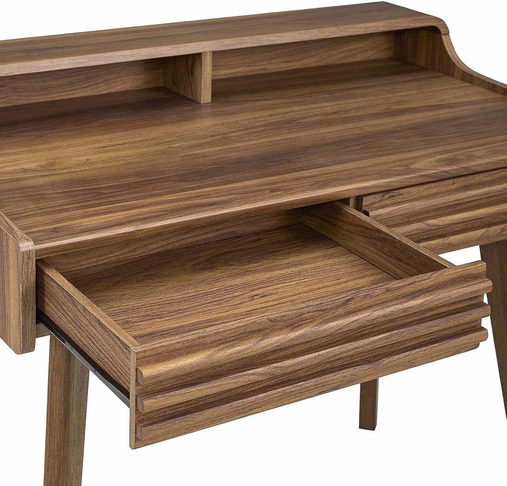 Render Mid-Century Modern Writing Desk in Walnut