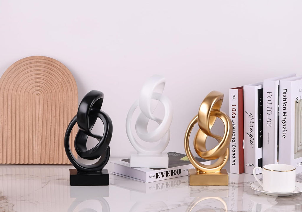 Abstract Knot Sculpture, Artistic Mobius Inspired Resin Decor, Elegant Home and Office Decor, Perfect for Shelves