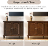 Mid-Century Modern Sideboard Cabinet, 4-Door Storage Buffet, 58" W x 15.75" D x 32.2" H, Adjustable Shelves