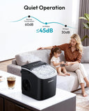 Countertop Ice Maker Machine with Handle, 26lbs in 24Hrs, 9 Ice Cubes Ready in 6 Mins, Auto-Cleaning Portable Ice