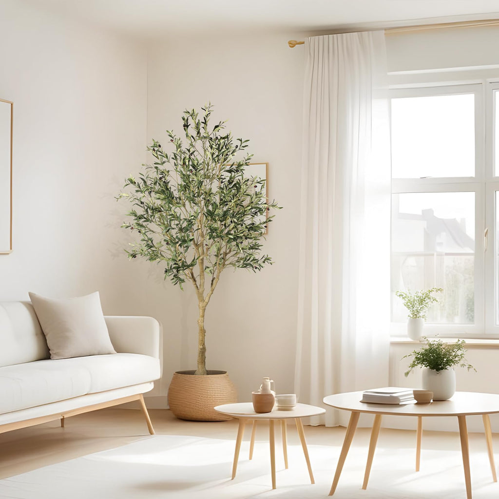 Olive Trees Artificial Indoor 7ft with Realistic Branches & Leaves