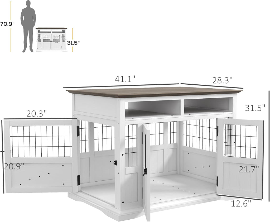 Dog Crate Furniture Side End Table with Storage