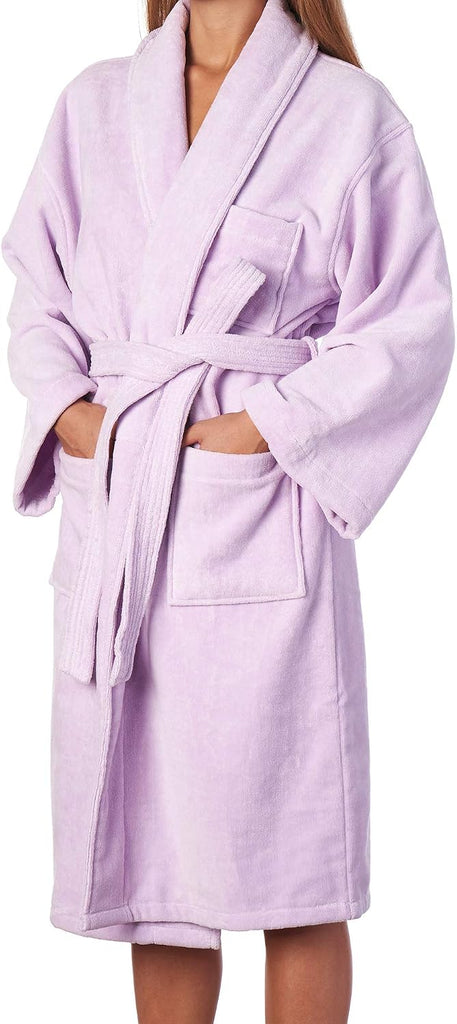 Blair Womens Cotton Terry Cloth Bathrobe Shawl Collar Velour Spa Robe