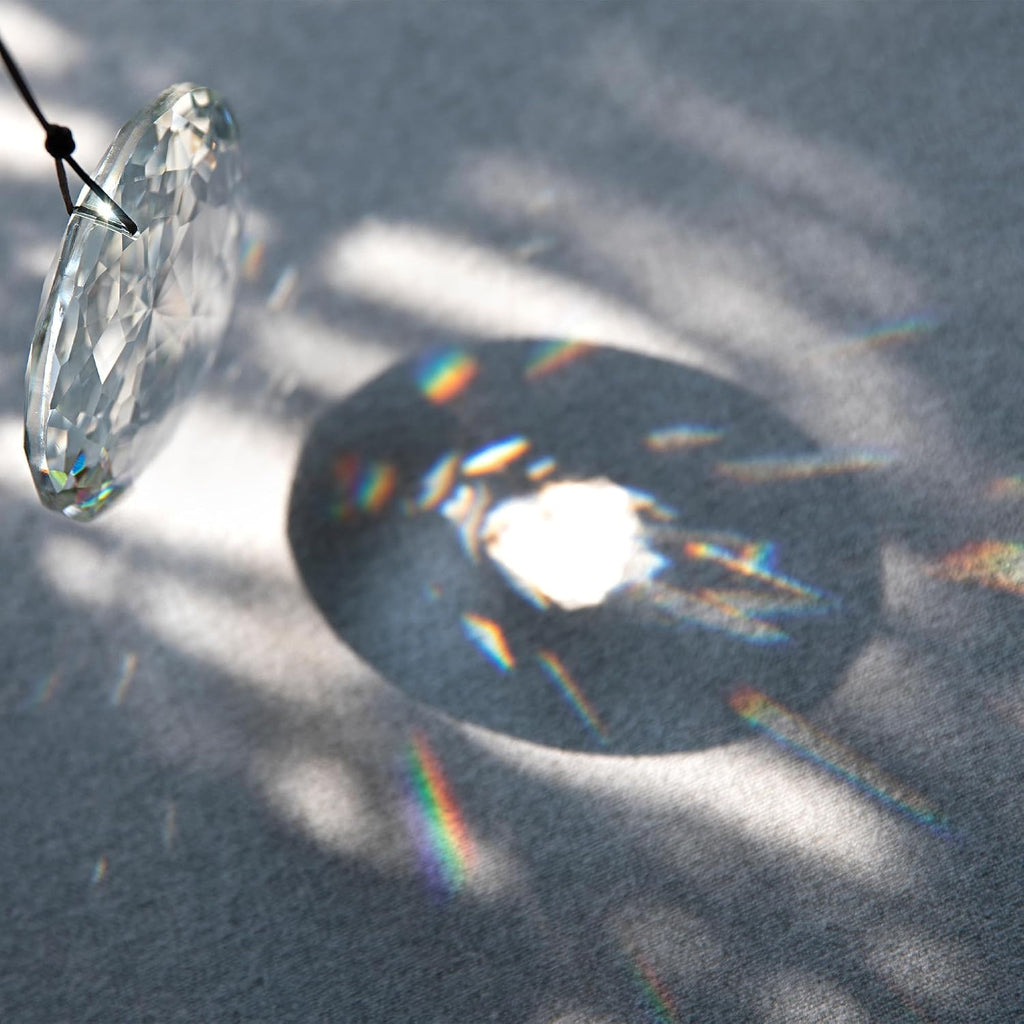 75mm Large Prism Hanging Crystal Suncatcher Clear Sun Catcher Indoor Window - Crystal Flower of Life Prisms