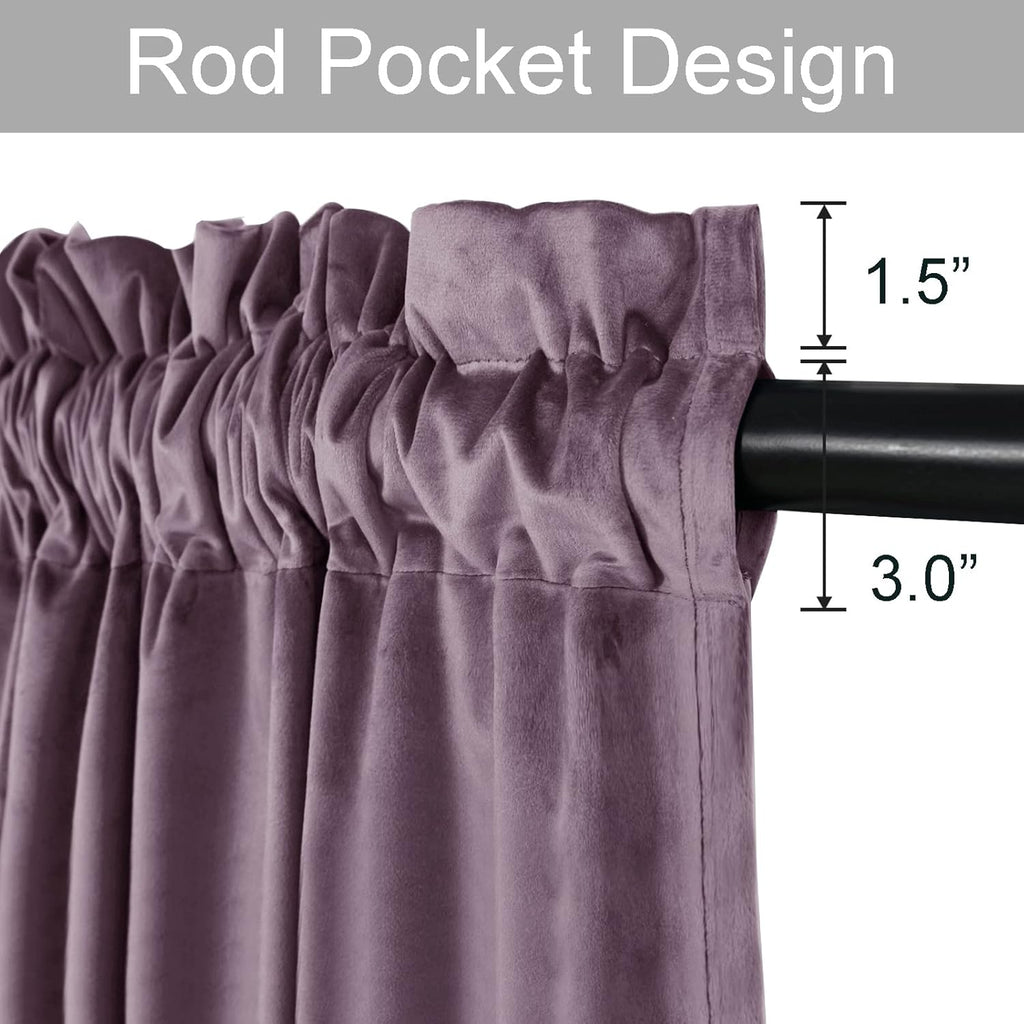 Luxury Velvet Curtains Thermal Insulated Room Darkening Rod Pocket Curtains for Living Room/Sliding
