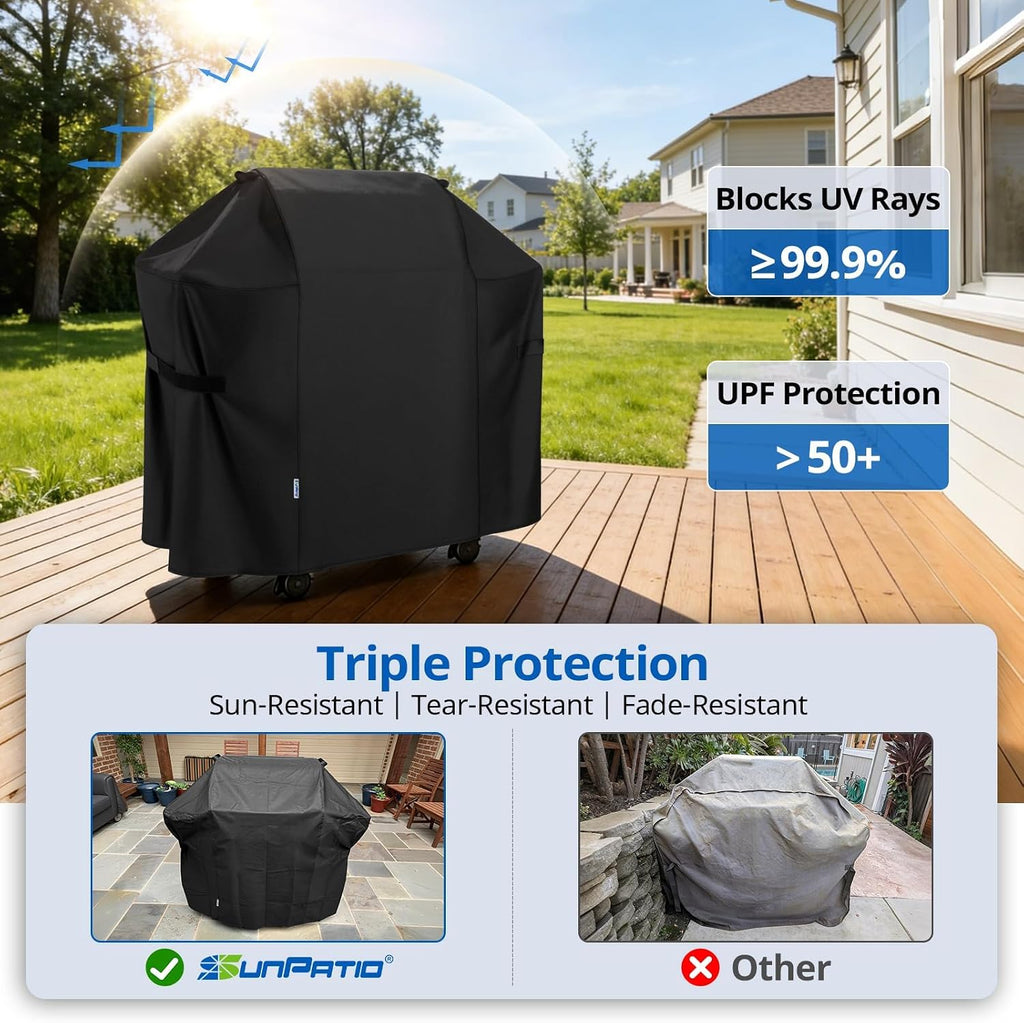 BBQ Grill Cover 52 Inch, Outdoor Durable Waterproof Gas Barbecue Cover, Compatible for Spirit 200 and 300 Series
