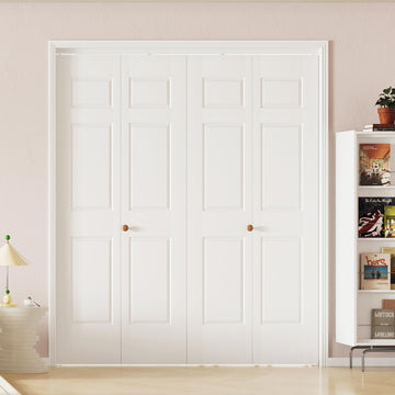 Bifold Closet Doors for 60" x 80" Opening, 6-Panel Hollow Core Folding Door