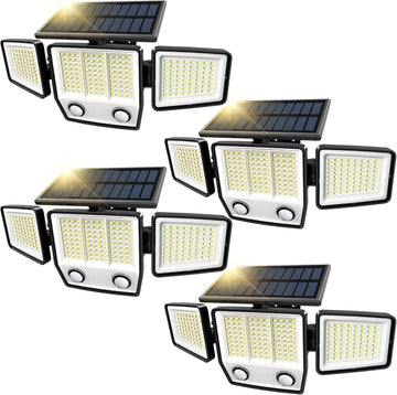 Solar Motion Sensor Outdoor Lights Waterproof - 3 Modes Security Lights Outdoor 270° Illumination IP65 LED