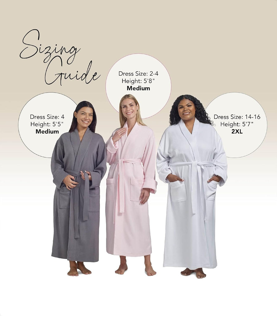 Terry Women's Soft Waffle Robe, Long Hotel Bathrobe, Spa Bath Robes | soft, luxury knit bath robe for women