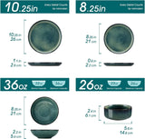 Starry Plates and Bowls Sets for 6, 24 Pieces Dinnerware Sets