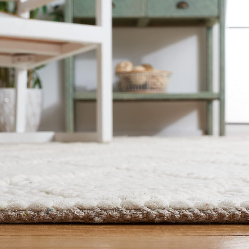Natura Area Rug - 10' x 14', Ivory & Ivory, Handmade Wool & Viscose
