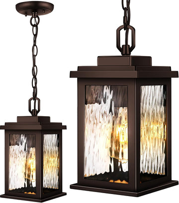 VIANlS Oil Rubbed Bronze Outdoor Pendant Light, 1 Pack Outdoor Chandelier for Porch