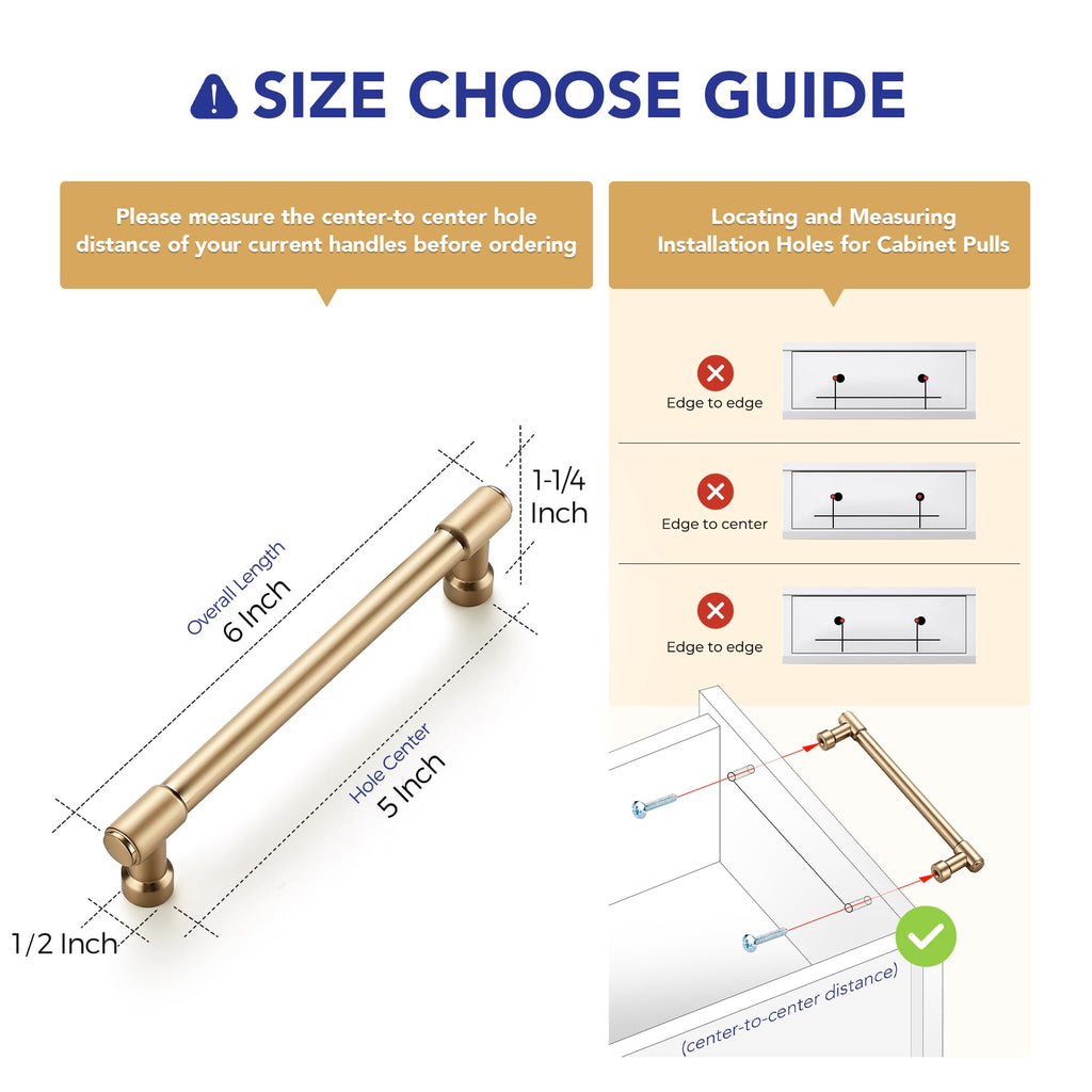 Champagne Bronze Kitchen Pulls Cabinet Handles 5 Inch 10 Pack