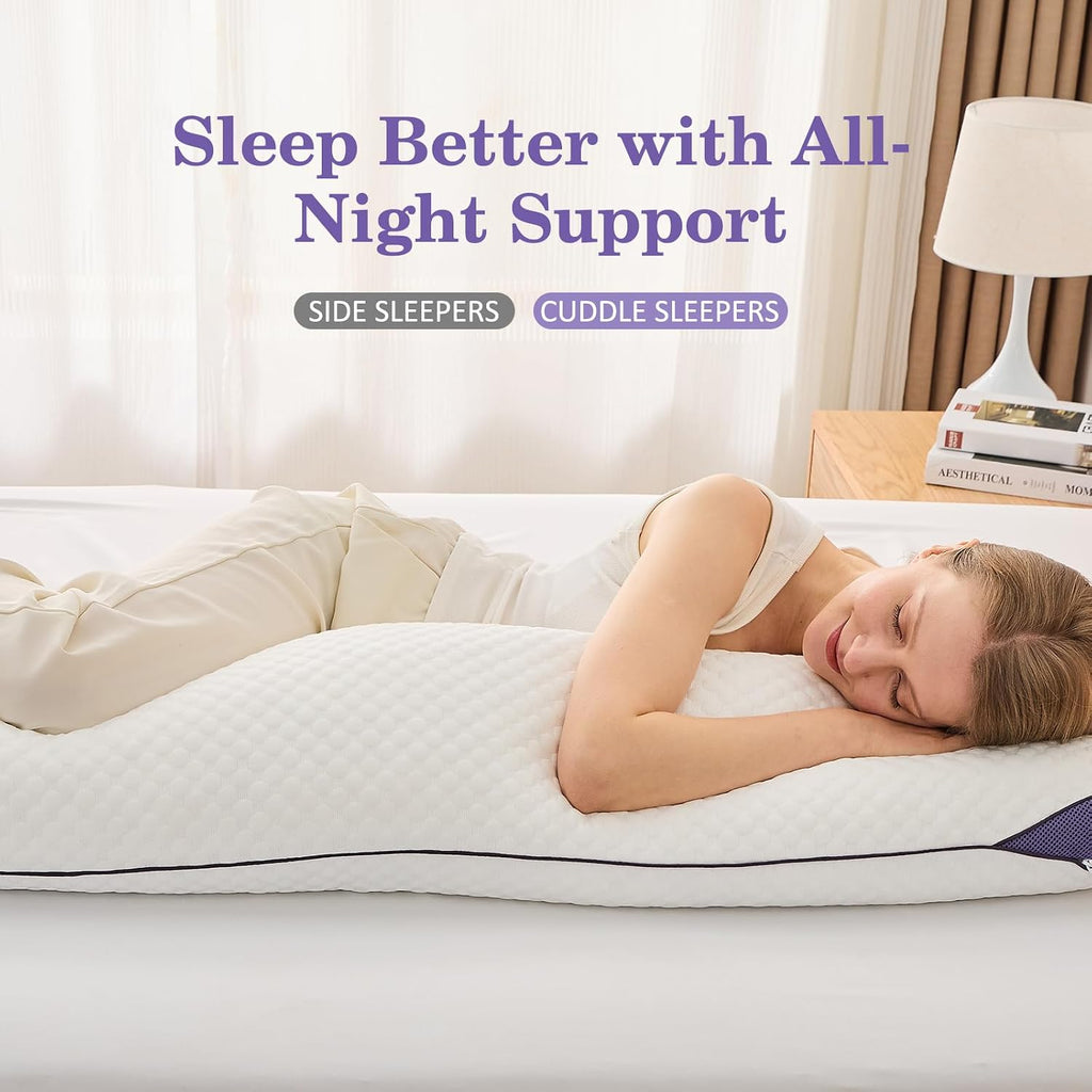 Cooling Adjustable Shredded Memory Foam Body Pillow, 20x52, 1 Pack | Adjustable fill and a cooling washable cover