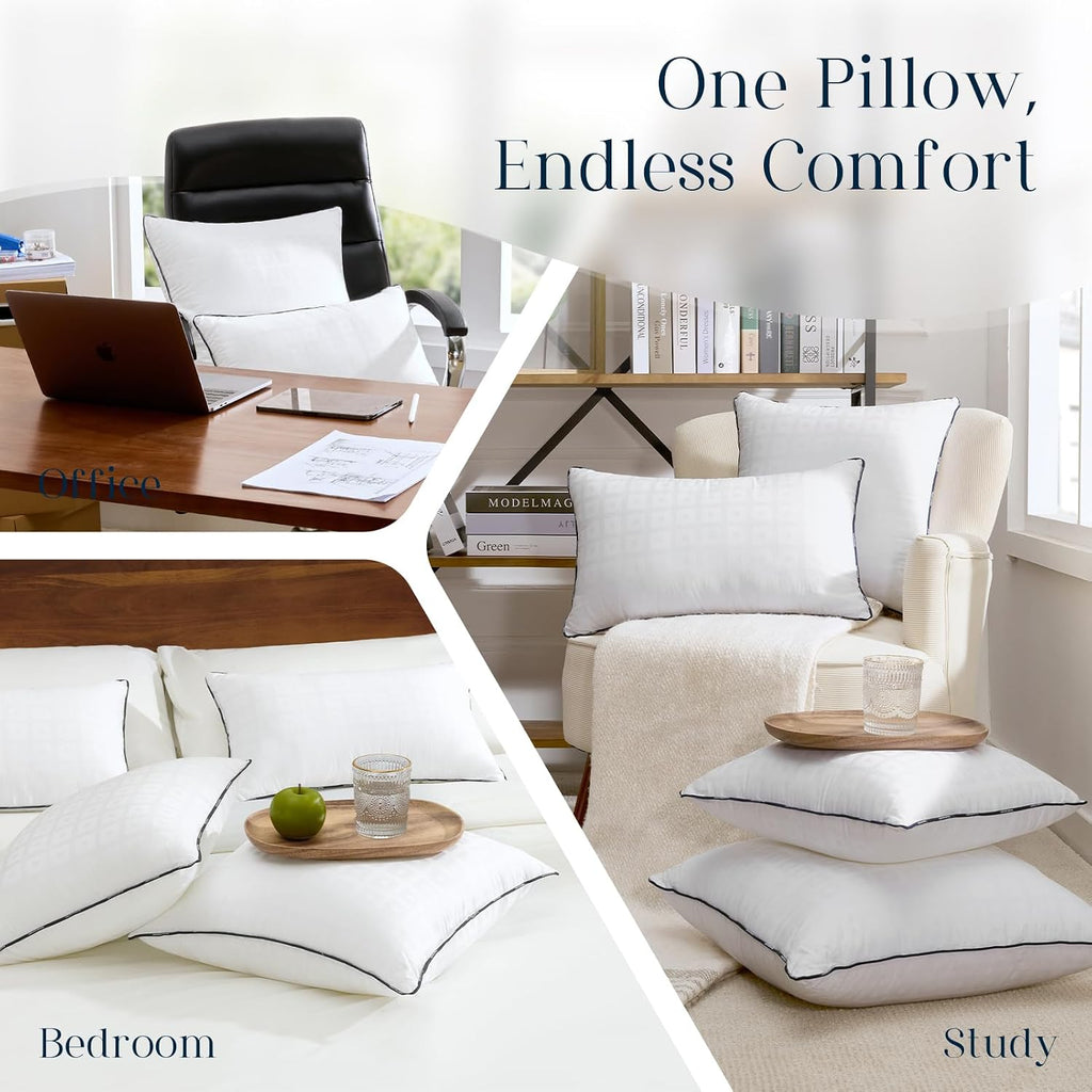 Throw Pillow Inserts with 100% Cotton Cover, 20x20 Inch, 1 Pack