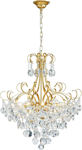 Crystal Chandelier, Modern K9 Crystal Pendant Light for Dining Room, Vintage Pendant Ceiling Fixture Lamp, 10-Lights Golden Chandelier Lighting for Kitchen Island, Living Room, Bedroom A110-B0CTG2MQH8