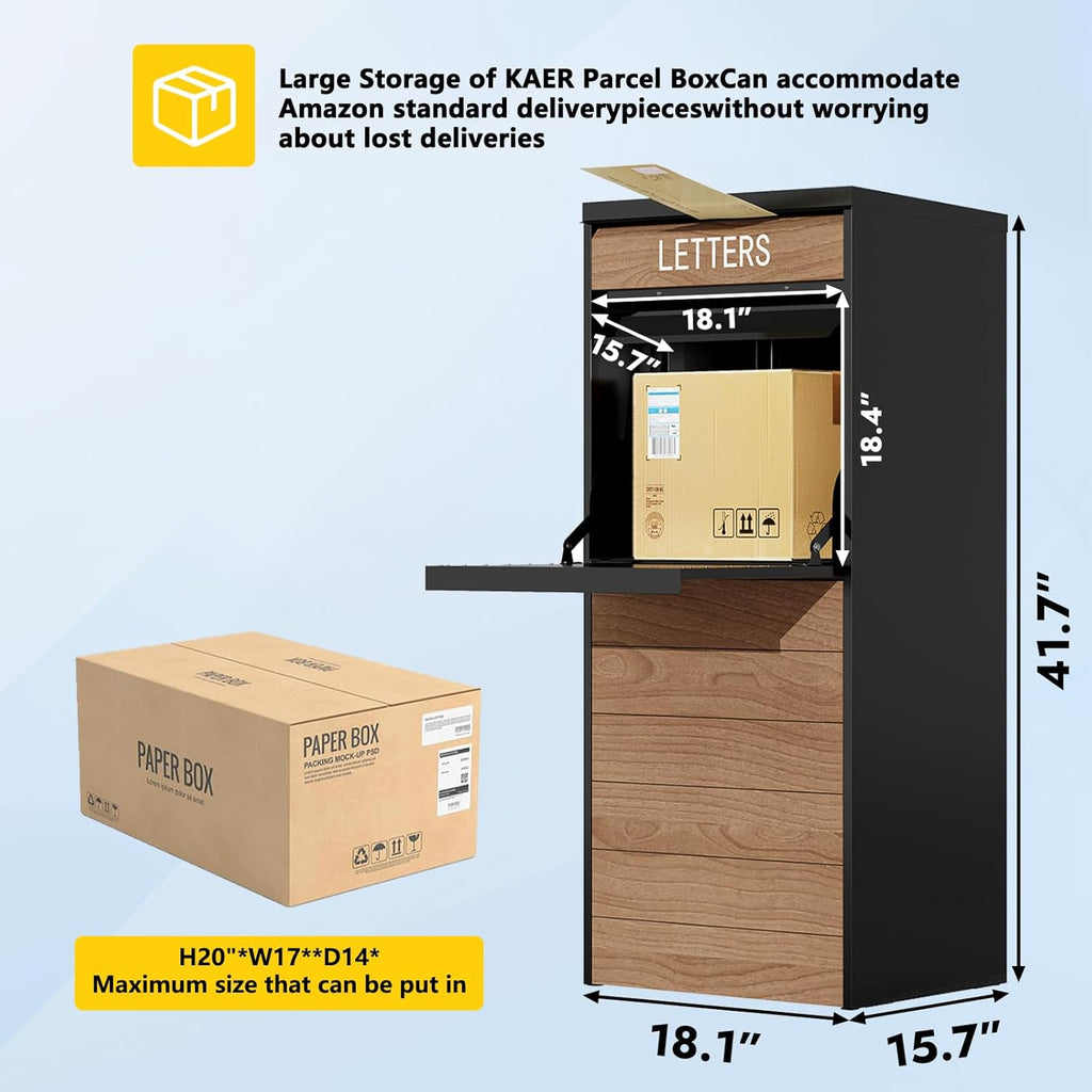 Package Delivery Boxes 41.54"x19.69"x15.75" Cold-Rolled Steel Delivery Box for Packages & Mails