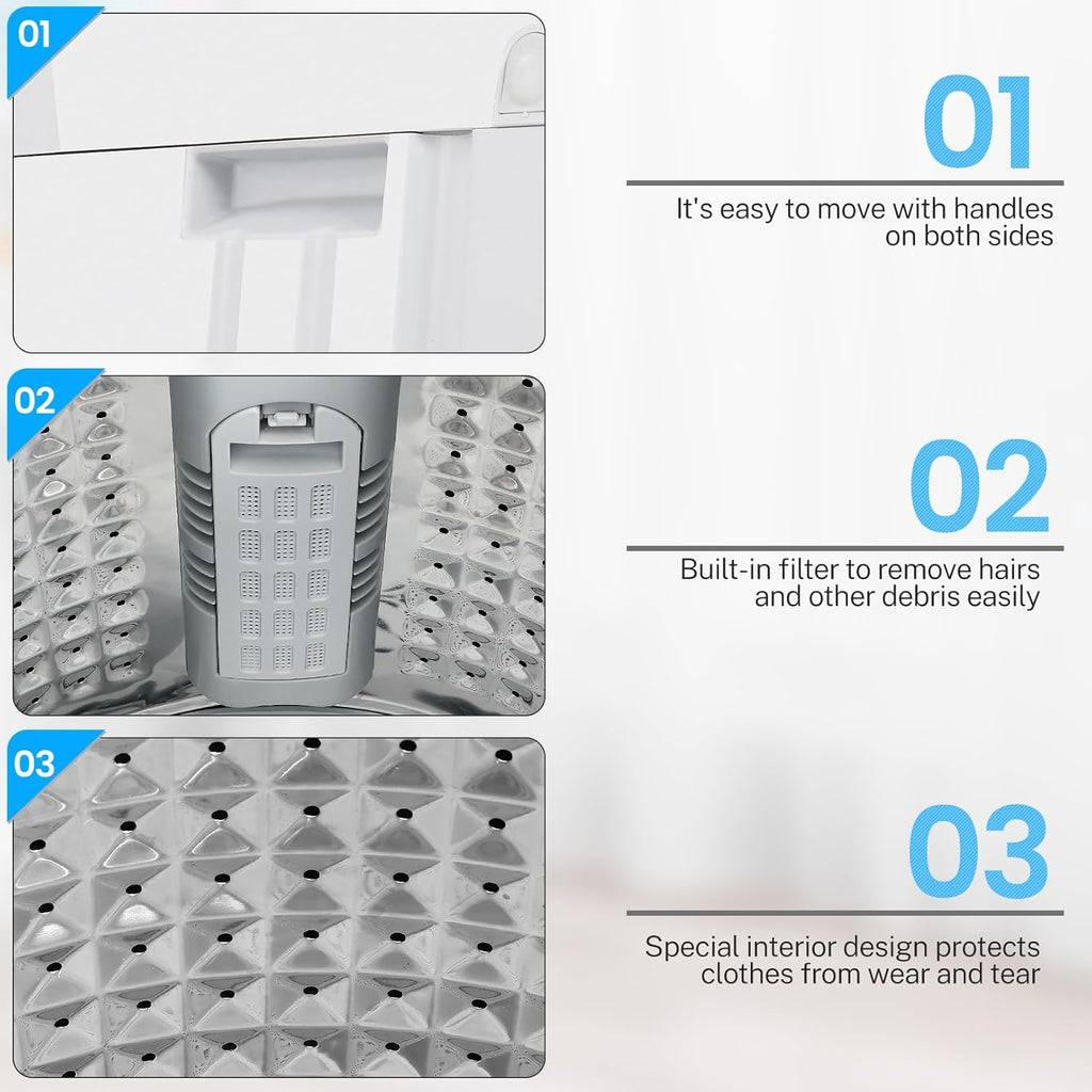 Portable Washing Machine 17.8Lbs Portable Washer 2.4 Cu.ft Full Automatic Compact Laundry Washer with 10 Programs 8
