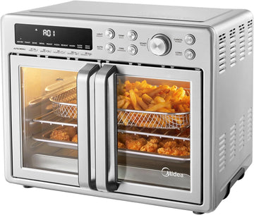 Flexify Classic French Door Toaster Oven Air Fryer Combo, 10-in-1 Large Capacity 26.4 QT Countertop 