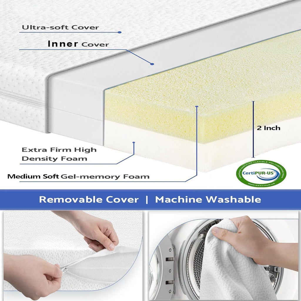 Portable Mini Baby Crib 4 in 1 with Memory Foam Mattress(38"by24") Included, Cunas para 2026 Convertible Crib 6