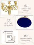 Gold Candelabra Table Centerpiece: 10 Inches Candelabra Candle Holder for Taper Candlesticks - 5 Arms Metal