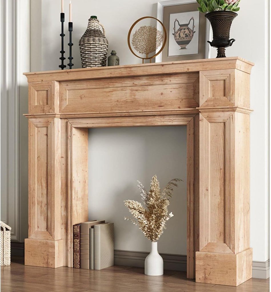 Modern Simple Fireplace Surround, Wooden Home Decorative Cabinet Mantel Surround, Decorative Fireplace Shelf