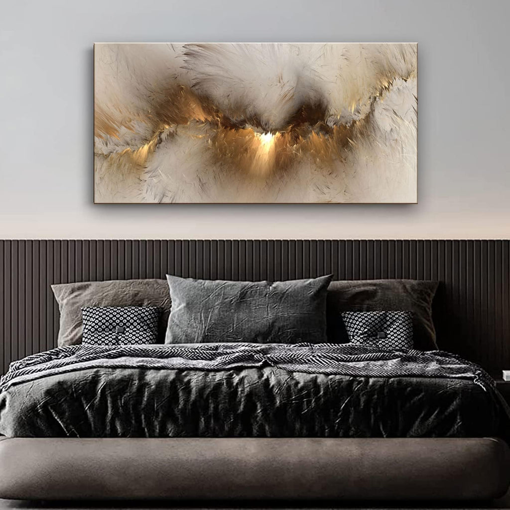 Large Framed Abstract Gold Marble Texture Canvas Wall Art Tindal Effect Decor Picture Black Gold Cloud Prints