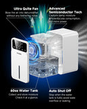 Dehumidifier for Home, 60 OZ Capacity, Auto Shut-Off for Medium Rooms up to 500 Sq.Ft