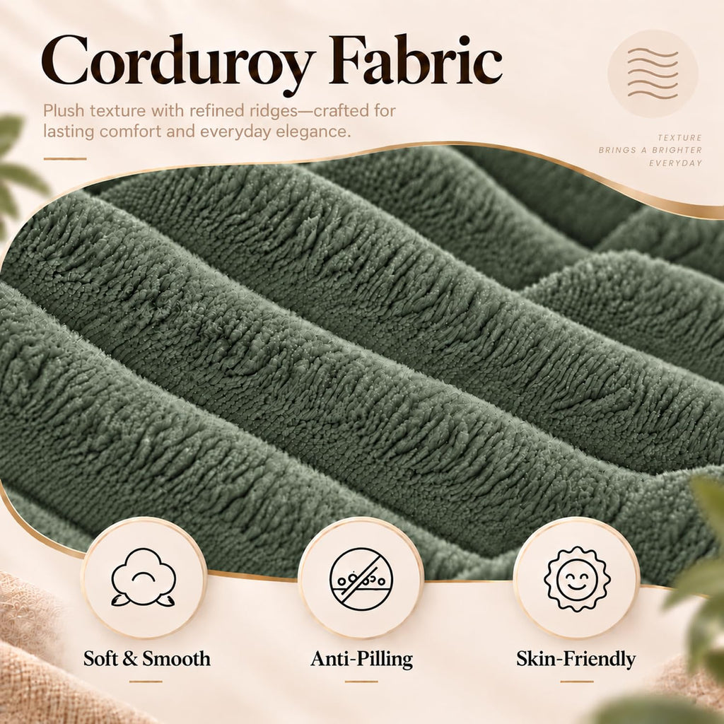 134" Boneless Couch, U-Shaped Modular Sectional Sofa, Green