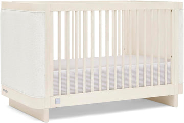 BabyGap Callie 4-in-1 Upholstered Crib - Greenguard Gold Certified, Antique White/White Boucle