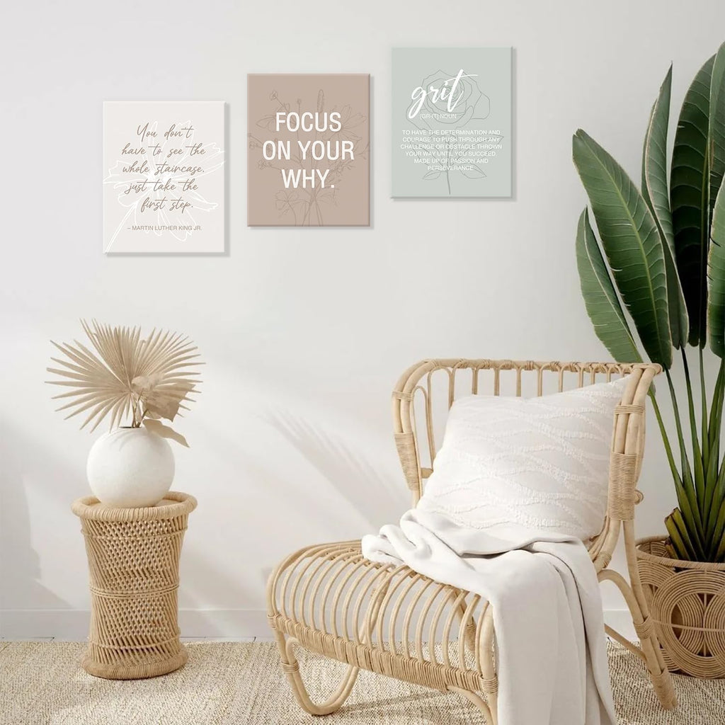 Motivational Quotes Frame Canvas Wall Art, Inspirational Wall Decor, Set Of 6 Positive Affirmation Posters For Women