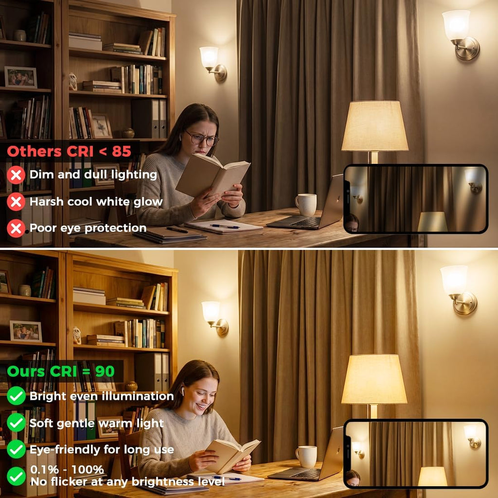 Led Light Bulb, 12W, 120 Watt Equivalent, 2700K/4500K/5700K 3CCT, 9 RGB Colors, Color Changing Light Bulb with Remote (4 Pack)