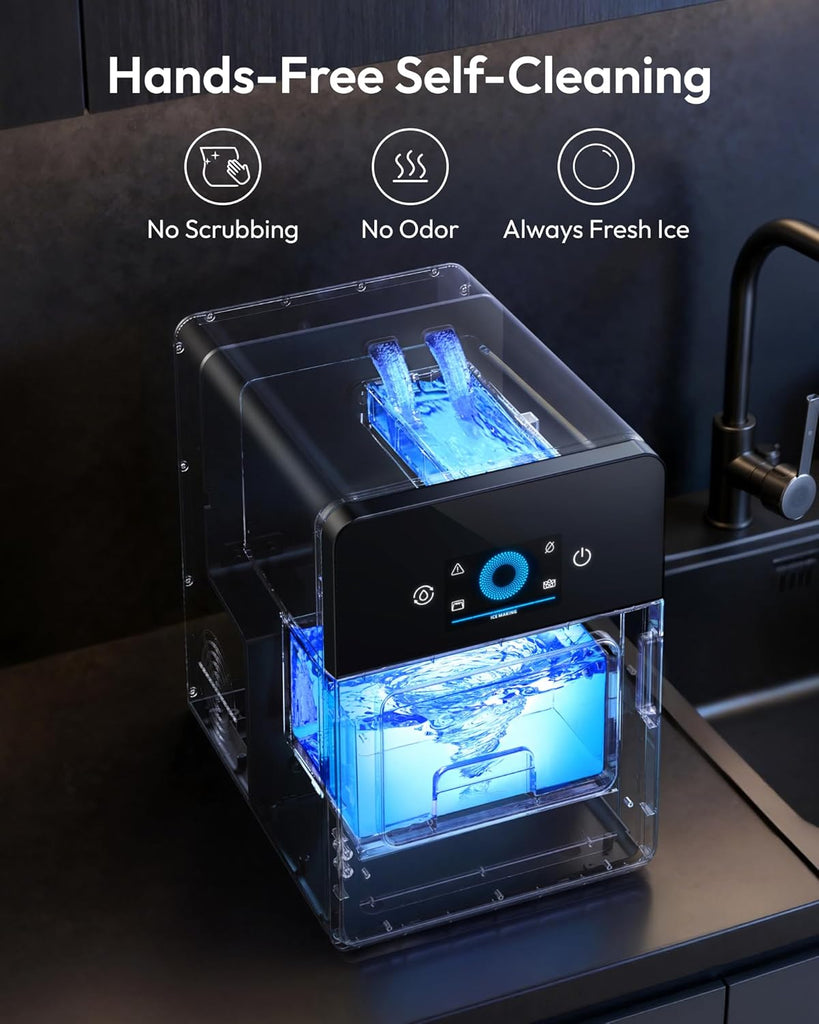2" Ice Ball Maker Countertop, 4Pcs Ready in 40Mins, 144Pcs/day, Self-Cleaning Sphere Ice Maker Machine with Clear
