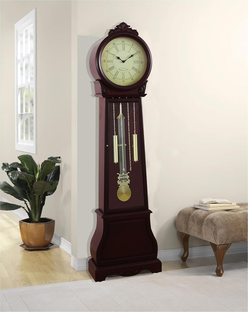 Traditional 72-Inch Floor Standing Grandfather Clock in Cherry Finish