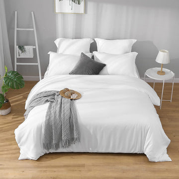 Star Linen | Egyptian Cotton | Duvet Cover King 104x98 Inch | Zipper Closure & Corner Ties | Lightweight Breathable